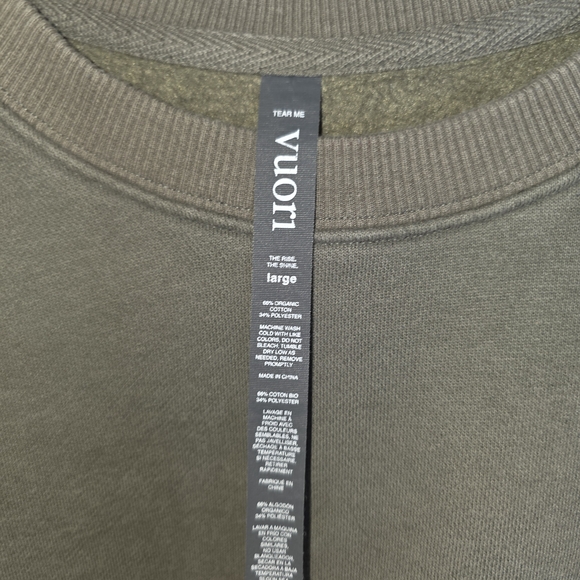 Vuori | L | Restore Crop Crew Pullover Long Sleeve Oregano Sweatshirt VW259 - Picture 7 of 12